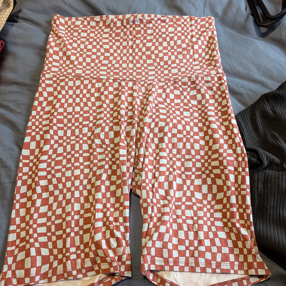 Maternity Checkered Bike Shorts